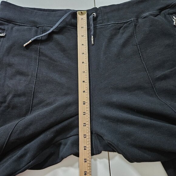Polo Ralph Lauren Sweatpants Women XXL Black White Zip Hems Pockets Fleece Lined - Picture 6 of 16